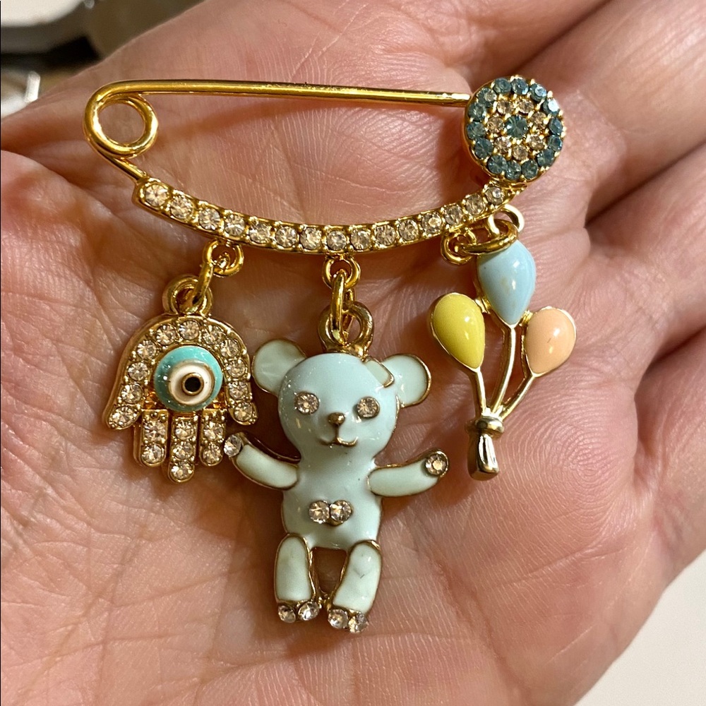 Adorable handmade baby stroller pin